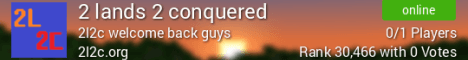 2 lands 2 conquered Minecraft server banner