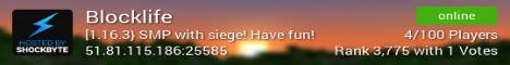 Blocklife Minecraft server banner