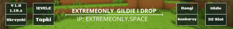 PL ExtremeOnly Gildie i drop Minecraft server banner
