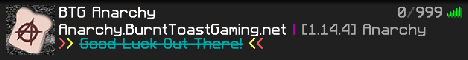 BTG Anarchy Minecraft server banner