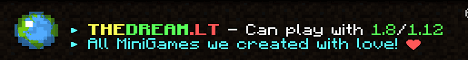 TheDream.lt MiniGames Minecraft server banner