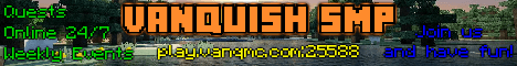 Vanquish SMP Minecraft server banner