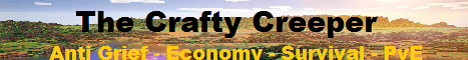 The Crafty Creeper Minecraft server banner