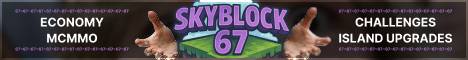SkyBlock67 Beta Minecraft server banner