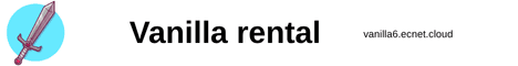 Vanilla rental Minecraft server banner