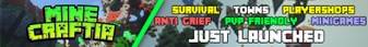 Welcome to Minecraftia! Minecraft server banner