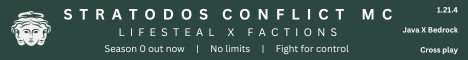 Stratodos Conflict MC Minecraft server banner
