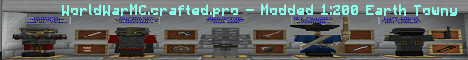 WorldWarMC Modded 1 200 Earth Towny Minecraft server banner