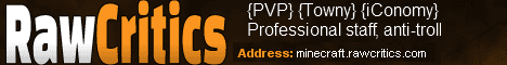 Rawcritics PVP Minecraft server banner