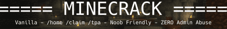 MineCrack Semi Vanilla Minecraft server banner