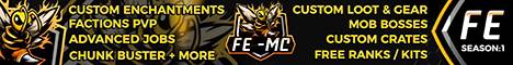 Furys Edge Free Rank Valued 12 USD Minecraft server banner
