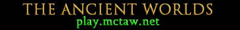 The Ancient Worlds Minecraft server banner