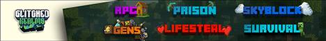 Glitched Realms Minecraft server banner