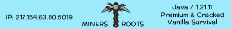 MinersRoots Minecraft server banner