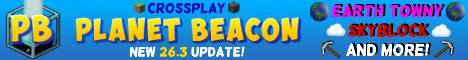 Planet Beacon banner Planet Beacon Minecraft server banner