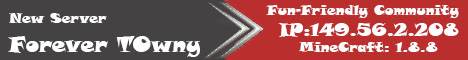 Forever Towny banner Forever Towny Minecraft server banner