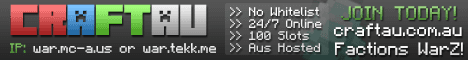 CraftAU WarZ Factions banner CraftAU WarZ Factions Minecraft server banner