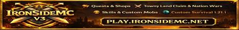 IronSideMC banner IronSideMC Minecraft server banner