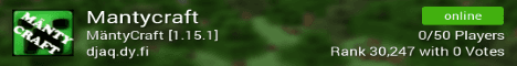 Mantycraft banner Mantycraft Minecraft server banner