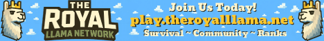 The Royal Llama Network banner The Royal Llama Network Minecraft server banner