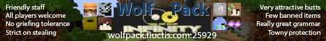 WolfPackCraft banner WolfPackCraft Minecraft server banner