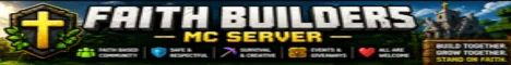 Faith Builders banner Faith Builders Minecraft server banner