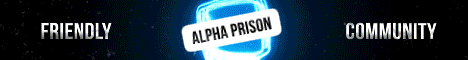 Alpha Prison banner Alpha Prison Minecraft server banner