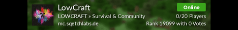 LowCraft banner LowCraft Minecraft server banner
