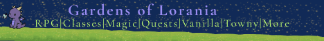 Gardens of Lorania banner Gardens of Lorania Minecraft server banner