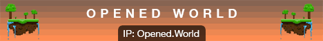 Opened World banner Opened World Minecraft server banner