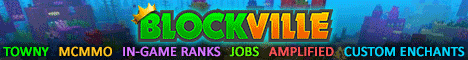 Blockville banner Blockville Minecraft server banner