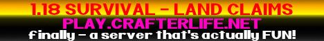 CrafterLife banner CrafterLife Minecraft server banner