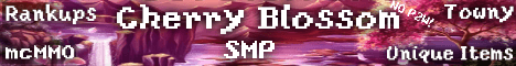 Cherry Blossom SMP banner Cherry Blossom SMP Minecraft server banner