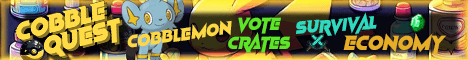 CobbleQuest banner CobbleQuest Minecraft server banner