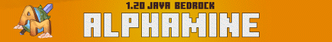 AlphaMine banner AlphaMine Minecraft server banner