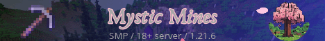Mystic Mines banner Mystic Mines Minecraft server banner