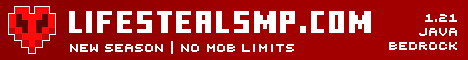 LifeSteal SMP banner LifeSteal SMP Minecraft server banner
