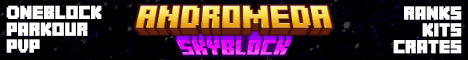 Andromeda Skyblock banner Andromeda Skyblock Minecraft server banner