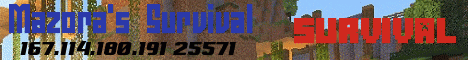 Mazoras Survival banner Mazoras Survival Minecraft server banner