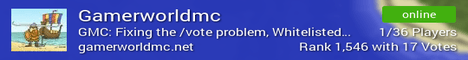 Gamerworldmc banner Gamerworldmc Minecraft server banner