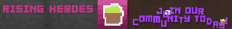 Rising Heroes banner Rising Heroes Minecraft server banner