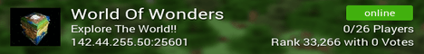 World Of Wonders banner World Of Wonders Minecraft server banner