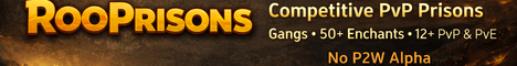 RooPrisons banner RooPrisons Minecraft server banner