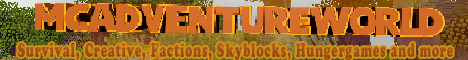 McAdventureWorld banner McAdventureWorld Minecraft server banner