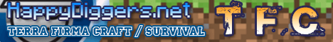 HappyDiggers TFC TerraFirmaCraft banner HappyDiggers TFC TerraFirmaCraft Minecraft server banner