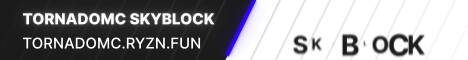 TornadoMC Skyblock banner TornadoMC Skyblock Minecraft server banner
