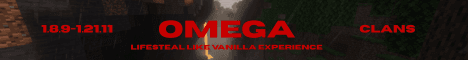 Omega SMP banner Omega SMP Minecraft server banner