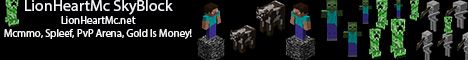 LionHeart Skyblock banner LionHeart Skyblock Minecraft server banner