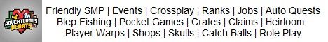 Adventurous Hearts banner Adventurous Hearts Minecraft server banner