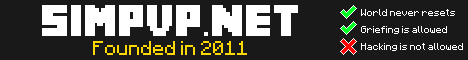SimPvP banner SimPvP Minecraft server banner